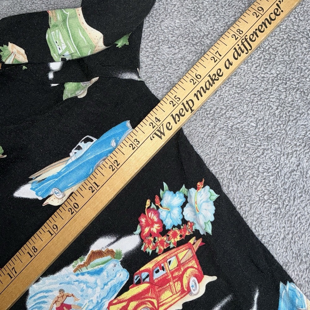 Pineapple Connection Size L Black Palm Trees Woody Cars Hula Girl Aloha - Picture 7 of 7